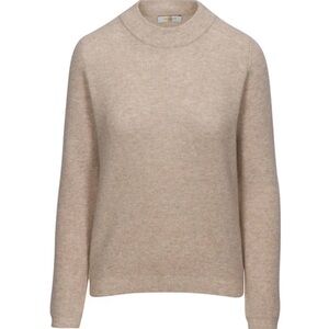 Callidae Mock Neck Waffle Knit Sweater Tan Small